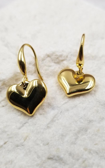 Solid Heart Mini Drop Earrings