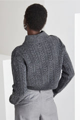 Oliva Mock Neck Cropped Sweater