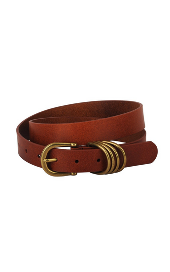Multi-Ring Genuine Leather Belt