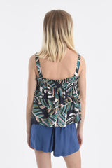 Printed Ruched Top