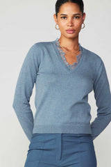 Lace V-Neck Sweater
