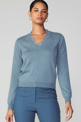 Lace V-Neck Sweater