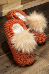 Pom Pom Crochet Slippers