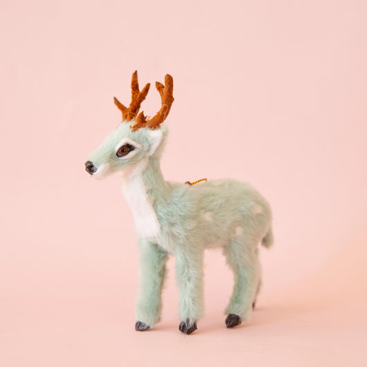 Fur Reindeer Ornament - Buck