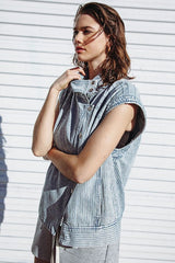 Pinstripe Denim Vest