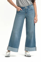 Rolled Cuff Wide Leg Jean