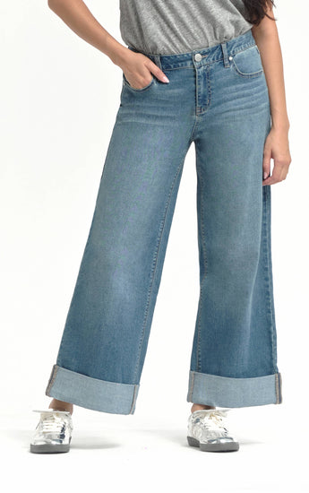 Rolled Cuff Wide Leg Jean