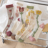 Floral Sheer Socks