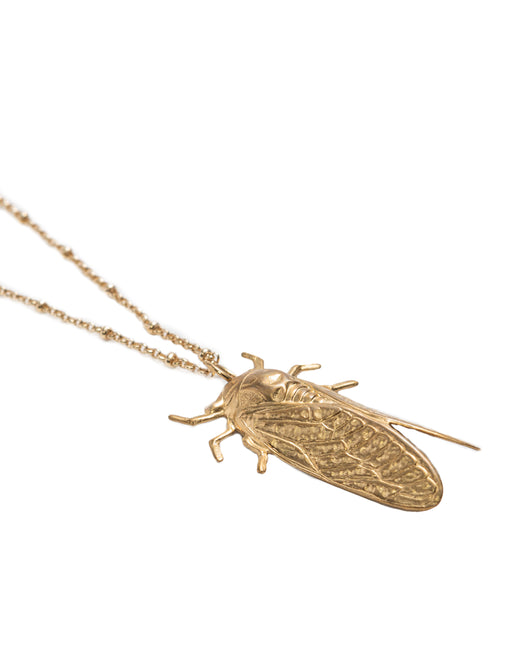 Brass Cicada Necklace