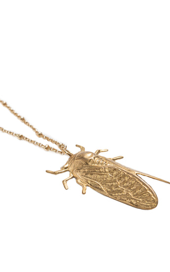 Brass Cicada Necklace - 30