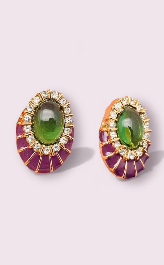 Art Deco Statement Oval Studs