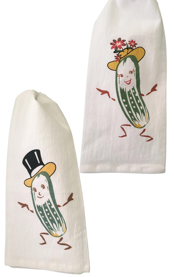 Mr. & Mrs. Pickle Flour Sack Towels