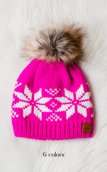 Snowflake Pom Hat