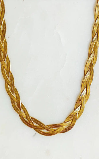 Braided Herringbone Chain Necklace