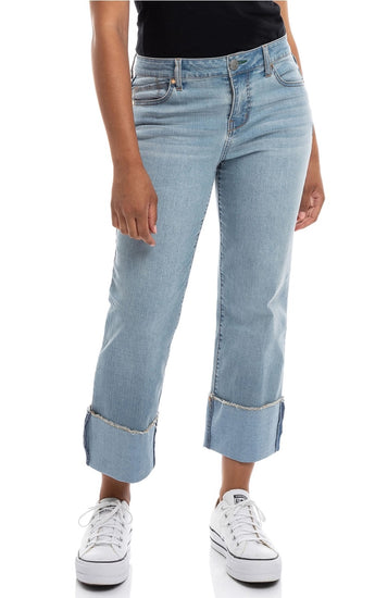 Deep Cuff Crop Straight Jean