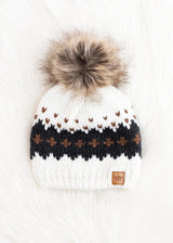 Patterned Knit Pom Hat