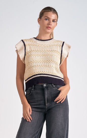 Meadow Ruffle Shoulder Sweater Vest