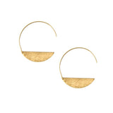 Scratched Threader Moon Earrings