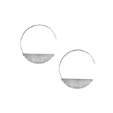 Scratched Threader Moon Earrings