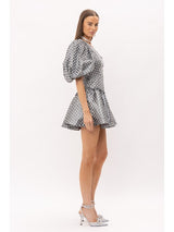 Claire Checkered Jacquard Mini Dress