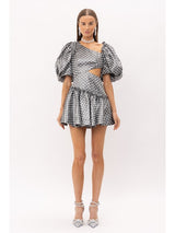 Claire Checkered Jacquard Mini Dress
