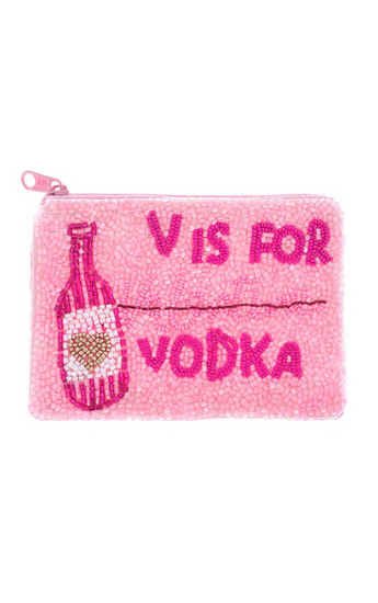 Beaded Coin Purse - V Is For Vodka
