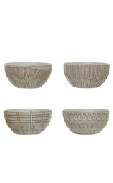 Small Stoneware Debossed Bowls