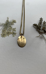 Etched Brass Floral Necklace