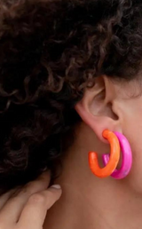 Marbled Hoop Resin Earrings