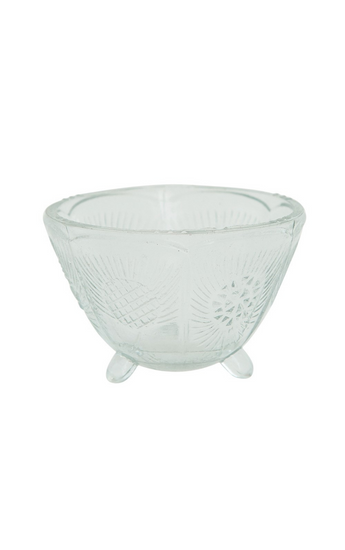 Footed Pressed Glass Bowl