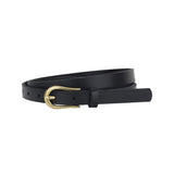 Skinny Leather Belt With Equestrian Buckle