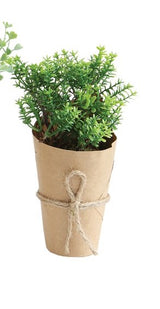 Faux Green Plants In Paper Pot