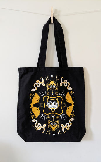 Hand Illustrated Spooky Tote Bag