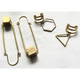 Brass Geometric Ear Cuffs