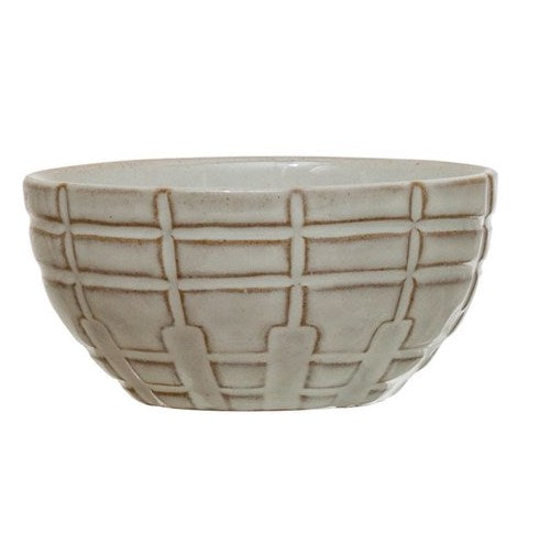Small Stoneware Debossed Bowls